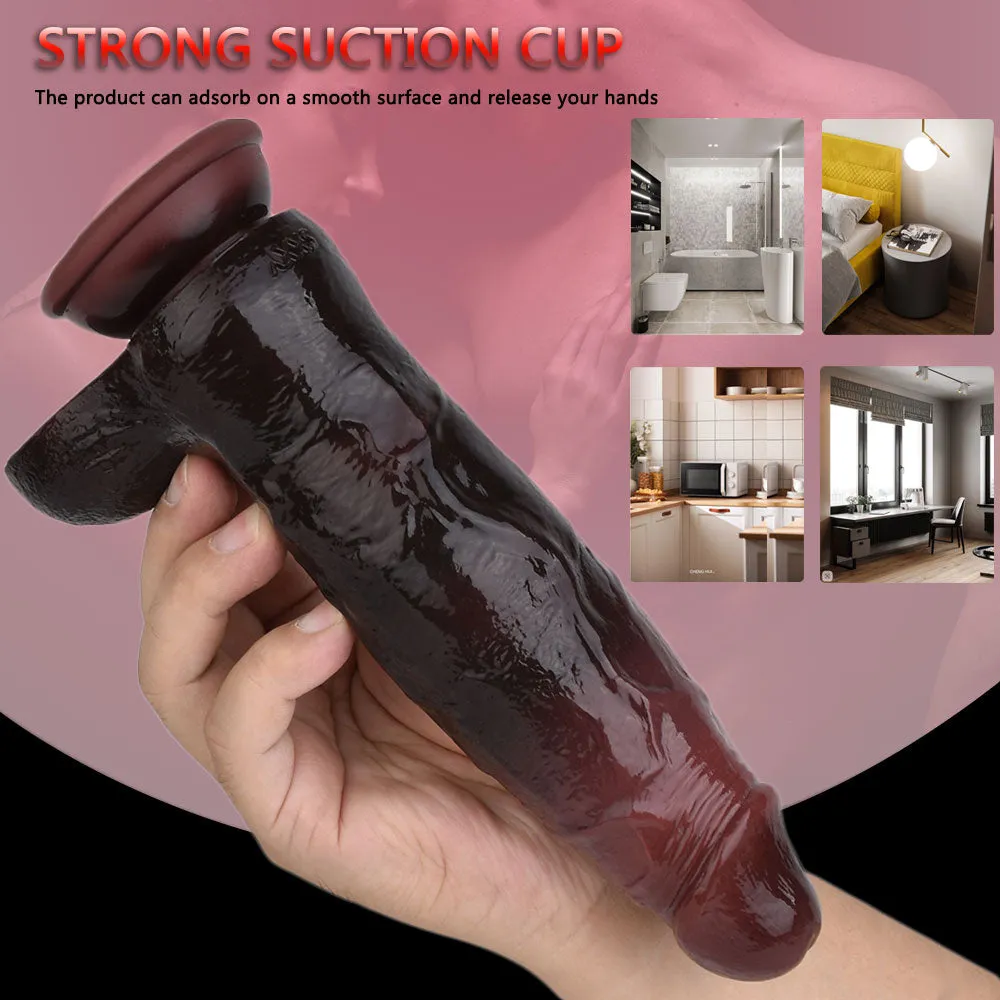 Remote Control Black Dildo Prostate Massager - Lifelike Thrusting Anal Sex Toys for Women