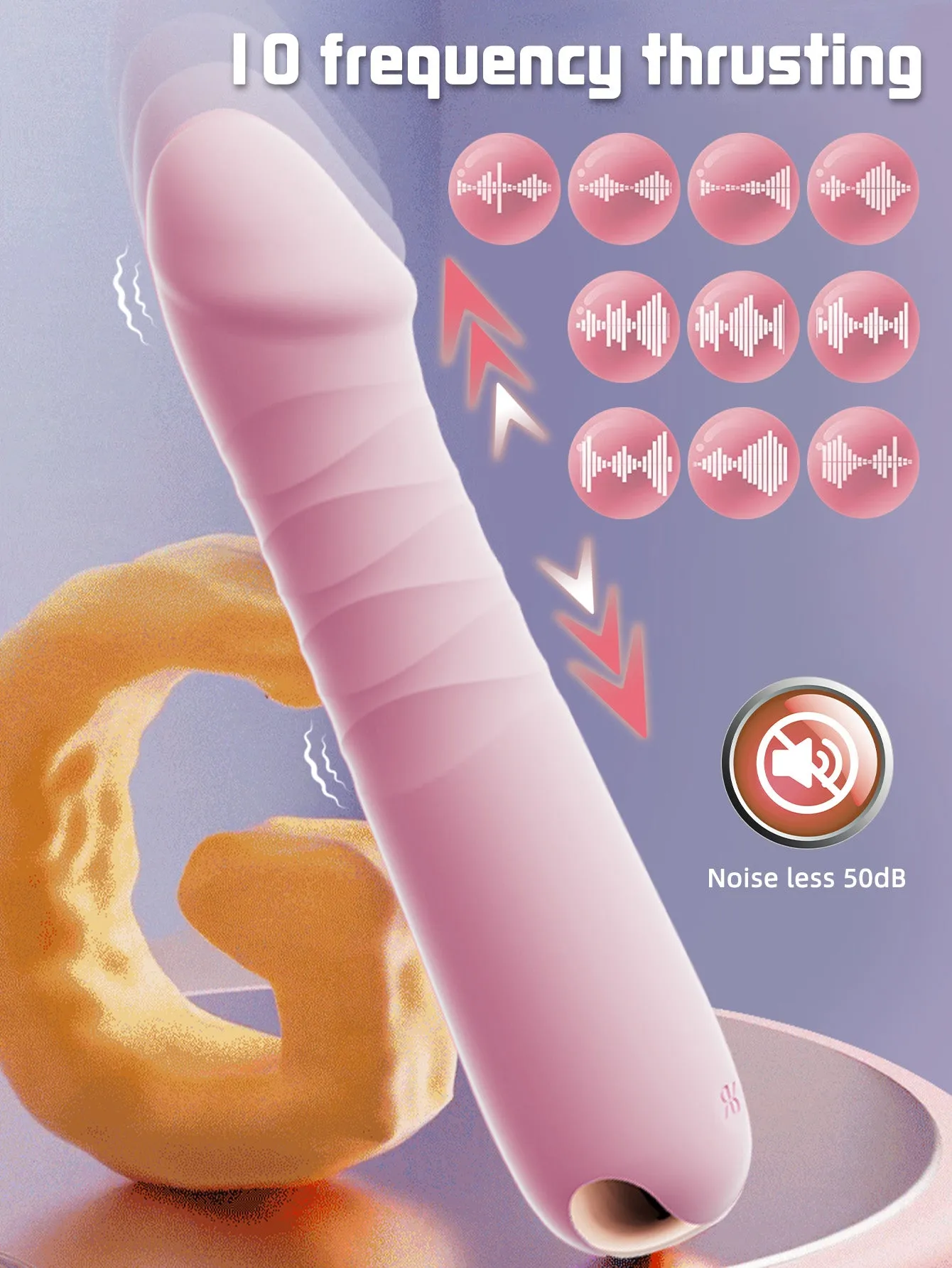 Telescopic Female Thrusting Vibrator - G Spot Vibrating Dildo Sex Toys for Women