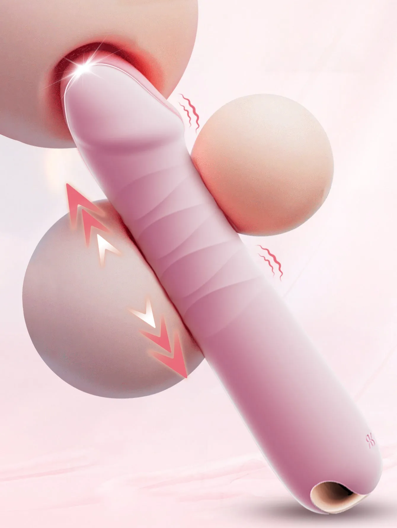 Telescopic Female Thrusting Vibrator - G Spot Vibrating Dildo Sex Toys for Women