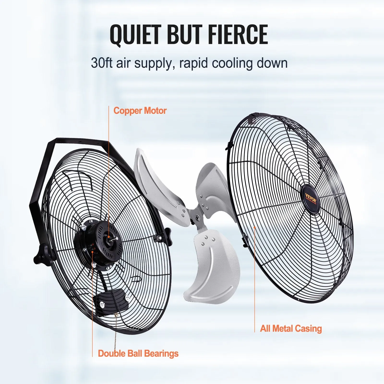 Vevor Industrial Wall Mount Fans 18" 3-Speed High Velocity 4000 CFM 2-Pack New