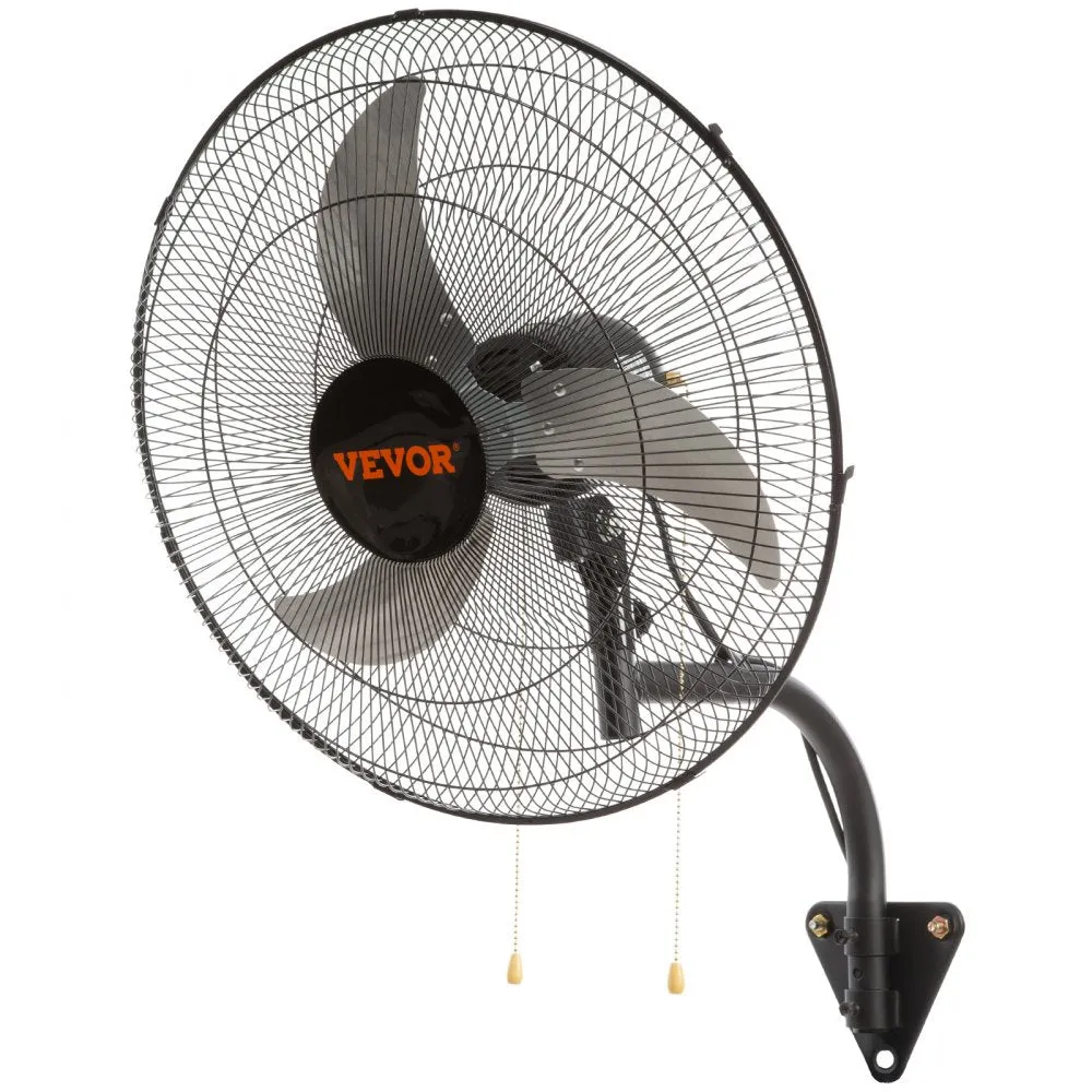 VEVOR Wall Mount Fan 20 in. 3-speed High Velocity Max. 4650 CFM Oscillating Industrial Wall Fan for Warehouse